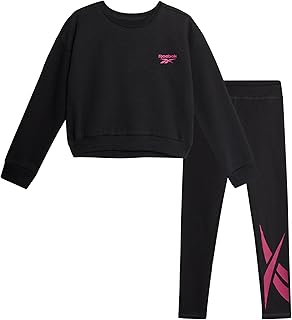 Girls Pants Set - 2 Piece Lightweight Long Sleeve Shirt and Girls Leggings Outfit - Breathable Athletic Outfits