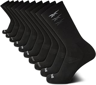 Mens Crew Socks - 10 Pack Moisture Wicking Comfort Stretch Cushioned Athletic Performance Socks for Men (Sizes 6-12.5)