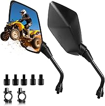 Sponsored Ad - ATV Mirrors, 8MM 10MM Universal Motorcycle Side Mirrors with 7/8" Handlebar Mount Clamp Compatible with Motorcycle Scooter Moped Polaris Sportsman Dirt Bike and More (Black)