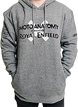 Moto Anatomy Threadfast Unisex Grey Fleece Hooded Sweatshirt Biker Hoodie Stylish 100% Cotton Soft Pullover
