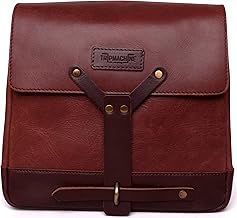 Full Grain Leather Messenger Bag Handmade Vintage Unisex Cross Body Motorcycle Mount Saddlebag With Adjustable Shoulder Strap