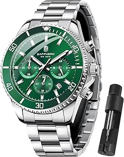 Sponsored Ad - Mens Watches Analog Quartz Chronograph Stainless Steel Watches for Men 50M Waterproof Men's Wrist Watches with Calendar Luxury Business Work Casual Watch Elegant Gifts for Men