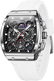 Sponsored Ad - Watches for Men Casual Luxury Large Face Multifunctional Chronograph Men's Watches Durable Silicone/Nylon Strap 3ATM Waterproof Men Watch Date Moon Phase Analog Quartz Watch Reloj para 