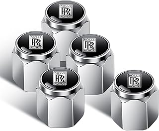 Car Tire Valve Stem Caps for Rolls-Royce Corrosion Resistant Cars Wheel Tyre Air Valve Caps Valve Covers Replacement,Silver
