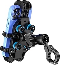 Sponsored Ad - Motorcycle Phone Mount with Vibration Dampener, Anti-Shake Bike Phone Holder with Aluminum Alloy Handlebar Clamp, One-Handed Operation Motorcycle Cellphone Mount Fit for 5.4"-7.2" Smart