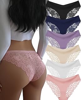 Sponsored Ad - Sexy Cheeky Womens Underwear Comfortable Seamless Panties Luxurious Lace Bikini Briefs