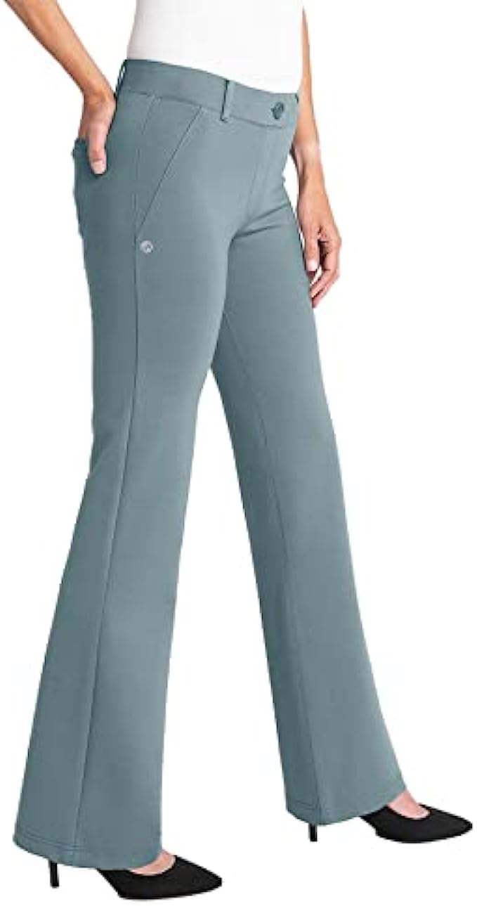 Aurgelmir Women&#039;s Flare Bootcut Yoga Dress Pants High Waisted Workout Office Wide Leg Pants with Pockets