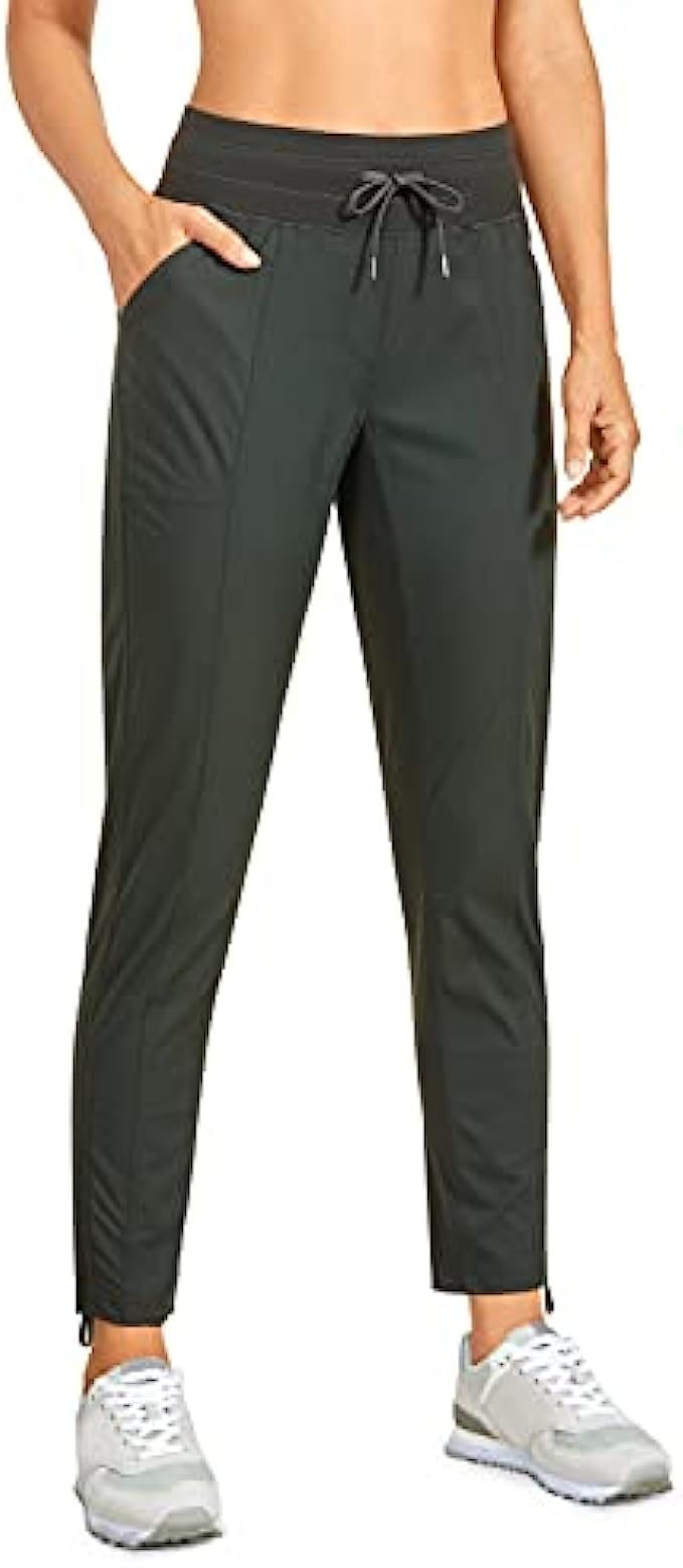 CRZ YOGA Womens Studio Casual 7/8 Pants 25&quot; - Lightweight Workout Outdoor Athletic Track Travel Lounge Joggers Pockets