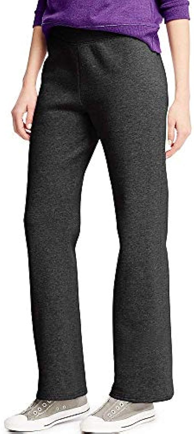 Hanes ComfortSoft EcoSmart Women&#039;s Open Bottom Leg Fleece Sweatpants