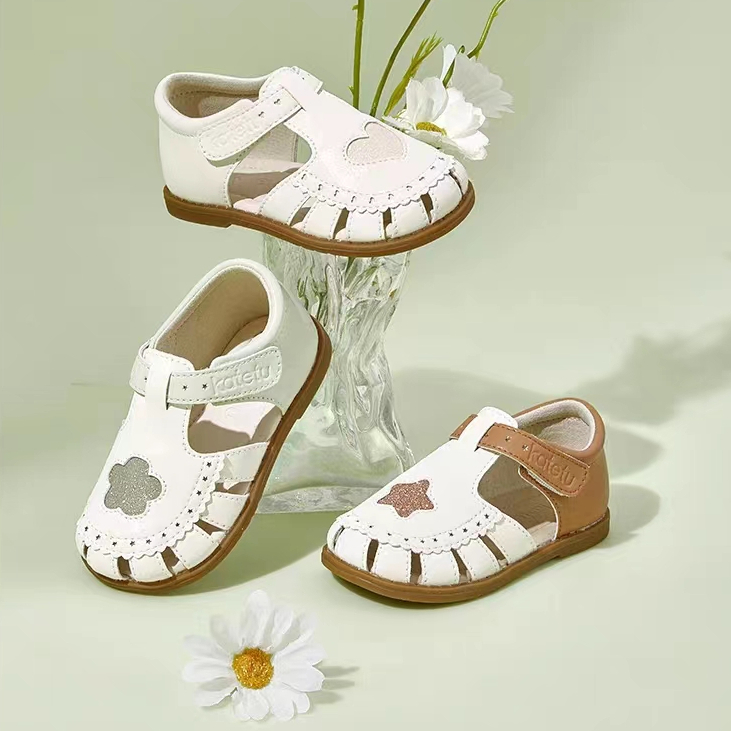 SG Seller/KATETU Girls&#039; princess shoes children&#039;s leather shoes non slip breathable soft soles女童公主鞋儿童小皮鞋防滑透气软底凉鞋X3BK004