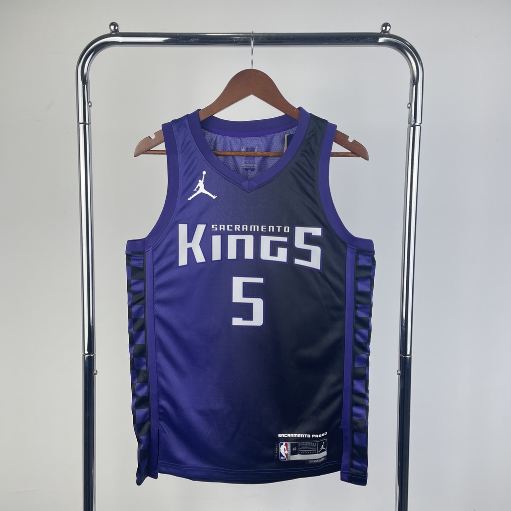 Season 23-24 Sacramento Kings Jersey #5Fox Basketball Jersey Purple No.0 Hot Pressed Sports Vest Men&#039;s Shirt
