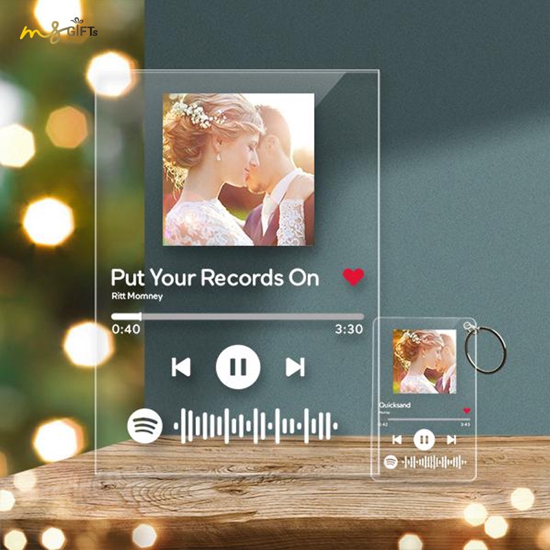 [SG Seller] Personalized Spotify Code Acrylic keychain Best Friend Sibling Boyfriend - Birthday Present - Music Plaque